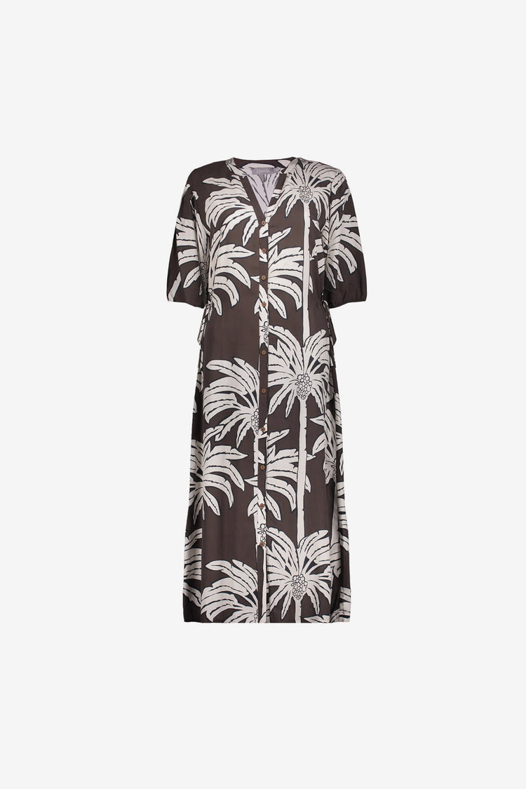 Geisha Maxikleid mit Palmenprint