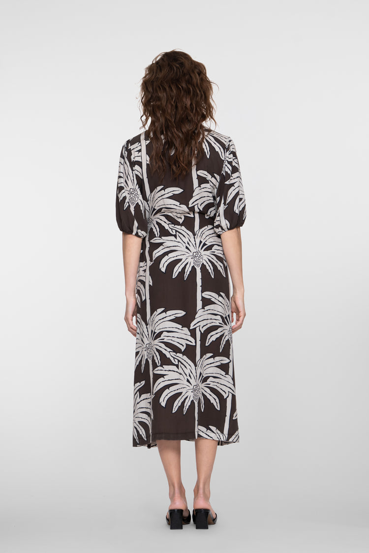 Geisha Maxikleid mit Palmenprint