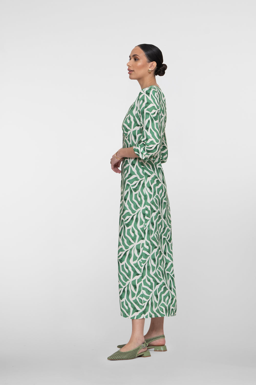 Geisha Maxikleid mit Print und V-Ausschnitt