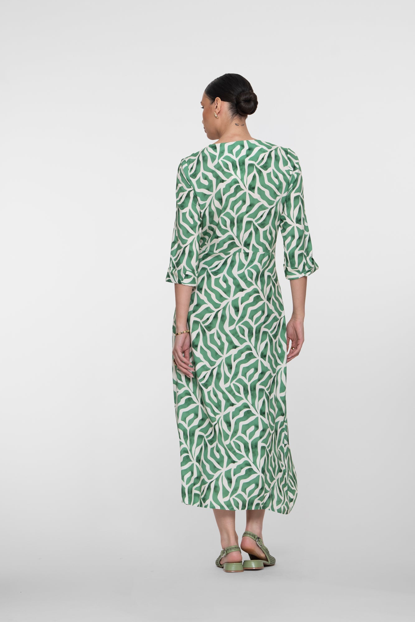 Geisha Maxikleid mit Print und V-Ausschnitt