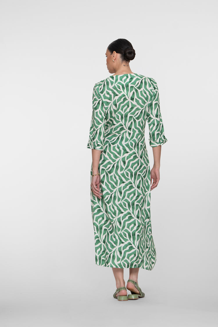 Geisha Maxikleid mit Print und V-Ausschnitt
