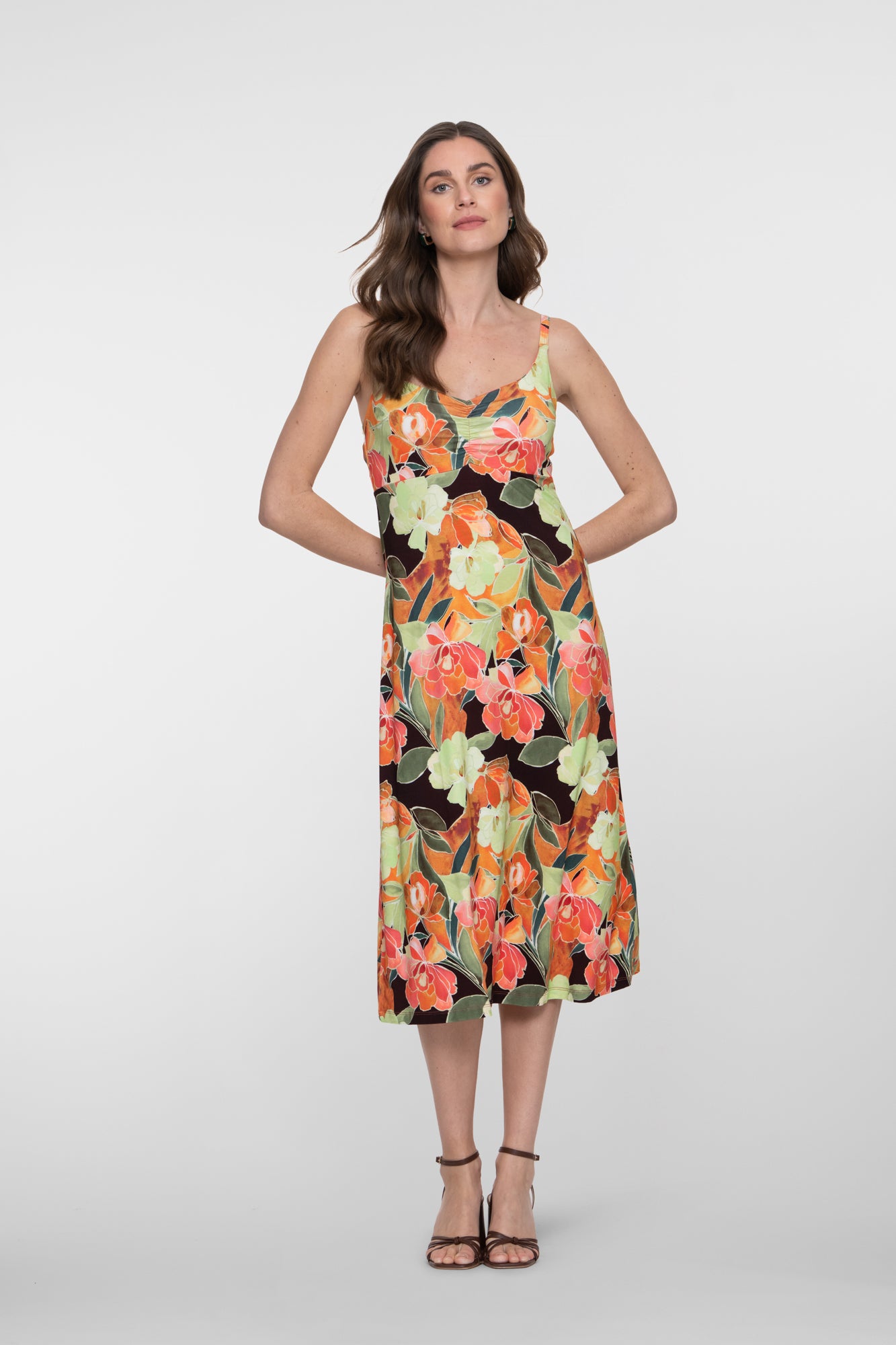 Geisha Kleid mit tropischem Print