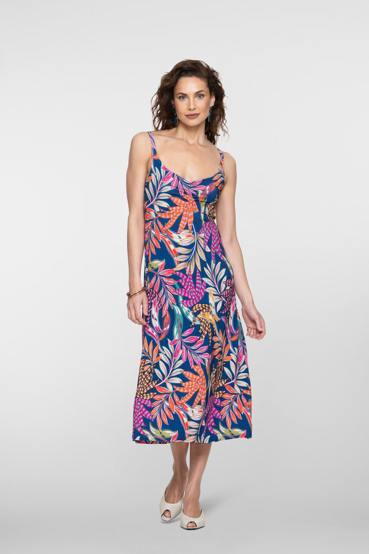 Geisha Kleid mit tropischem Print