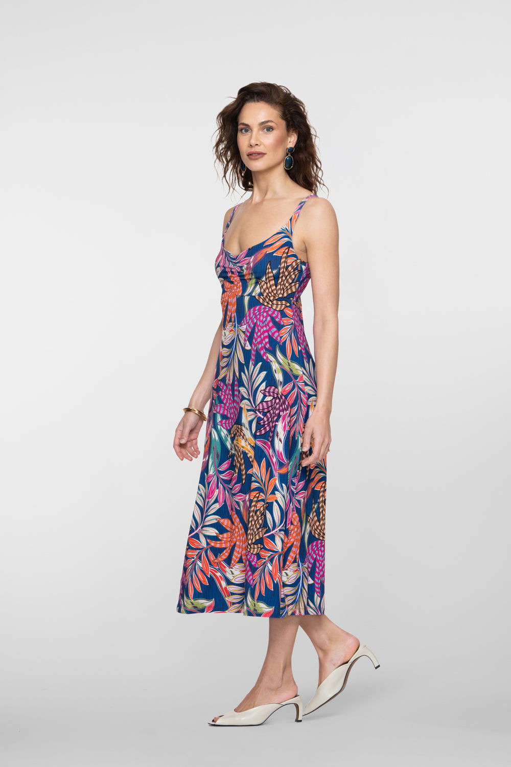 Geisha Kleid mit tropischem Print