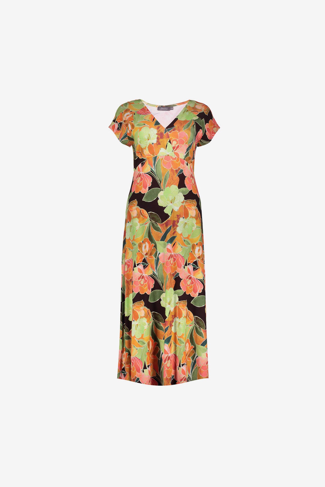 Geisha Jersey Midikleid mit V-Ausschnitt