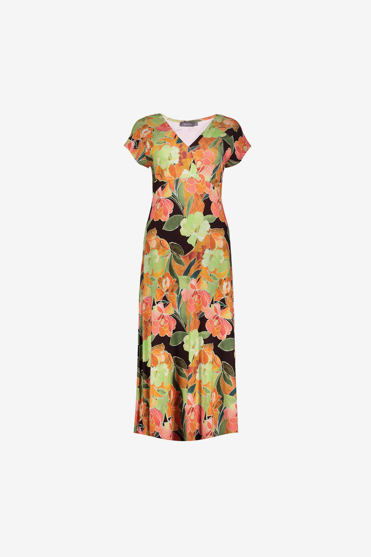 Geisha Jersey Midikleid mit V-Ausschnitt