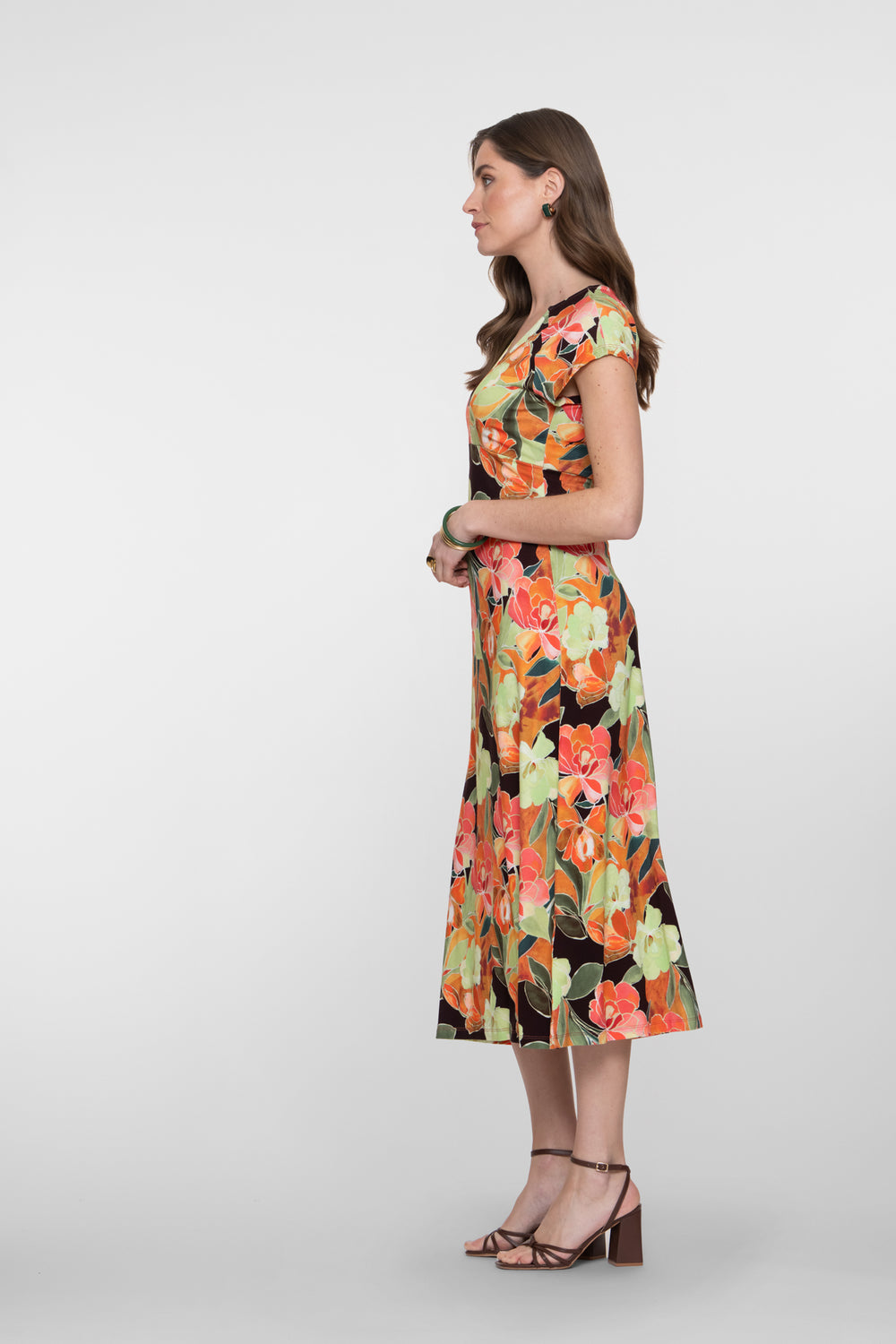 Geisha Jersey Midikleid mit V-Ausschnitt