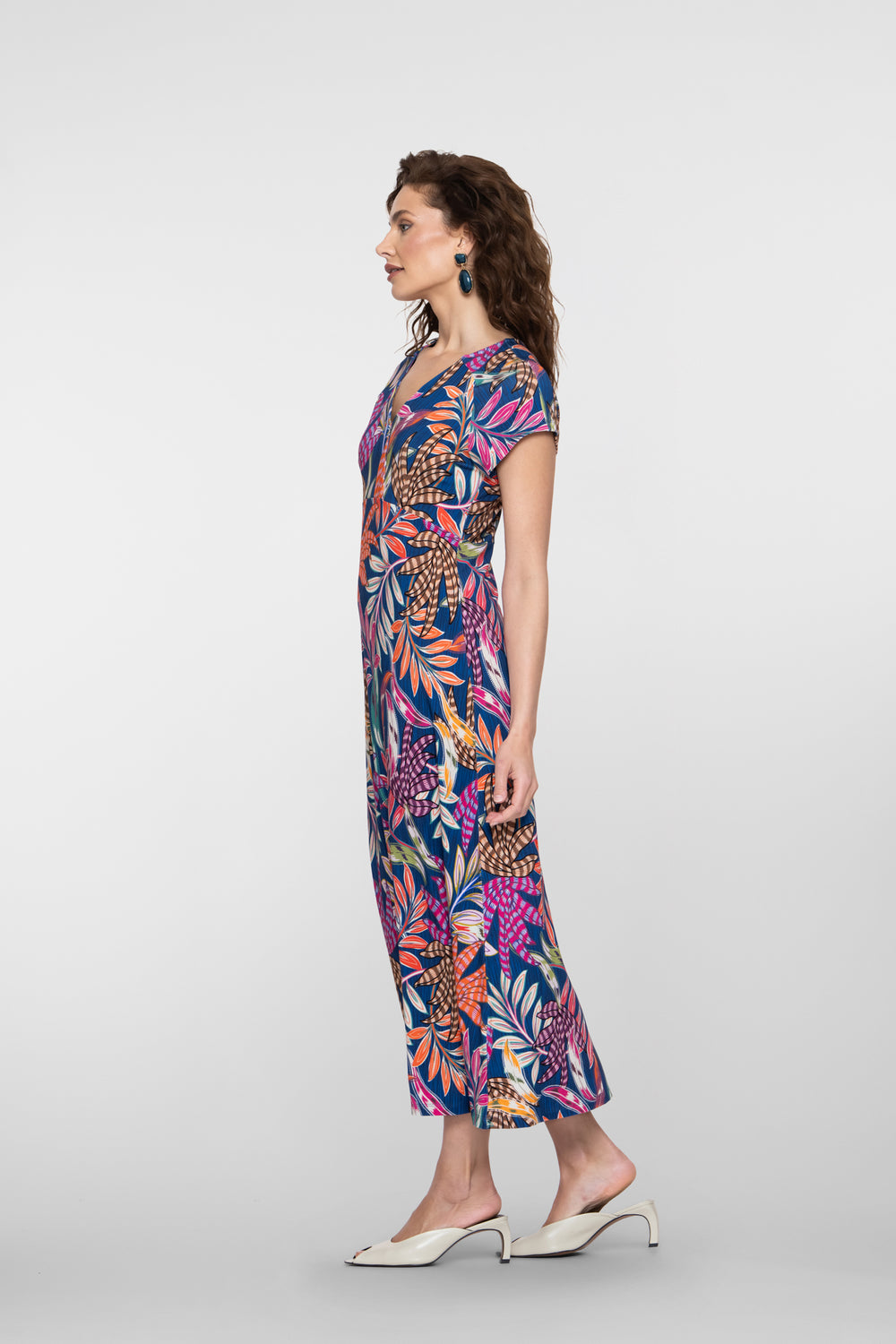 Geisha Jersey Midikleid mit V-Ausschnitt