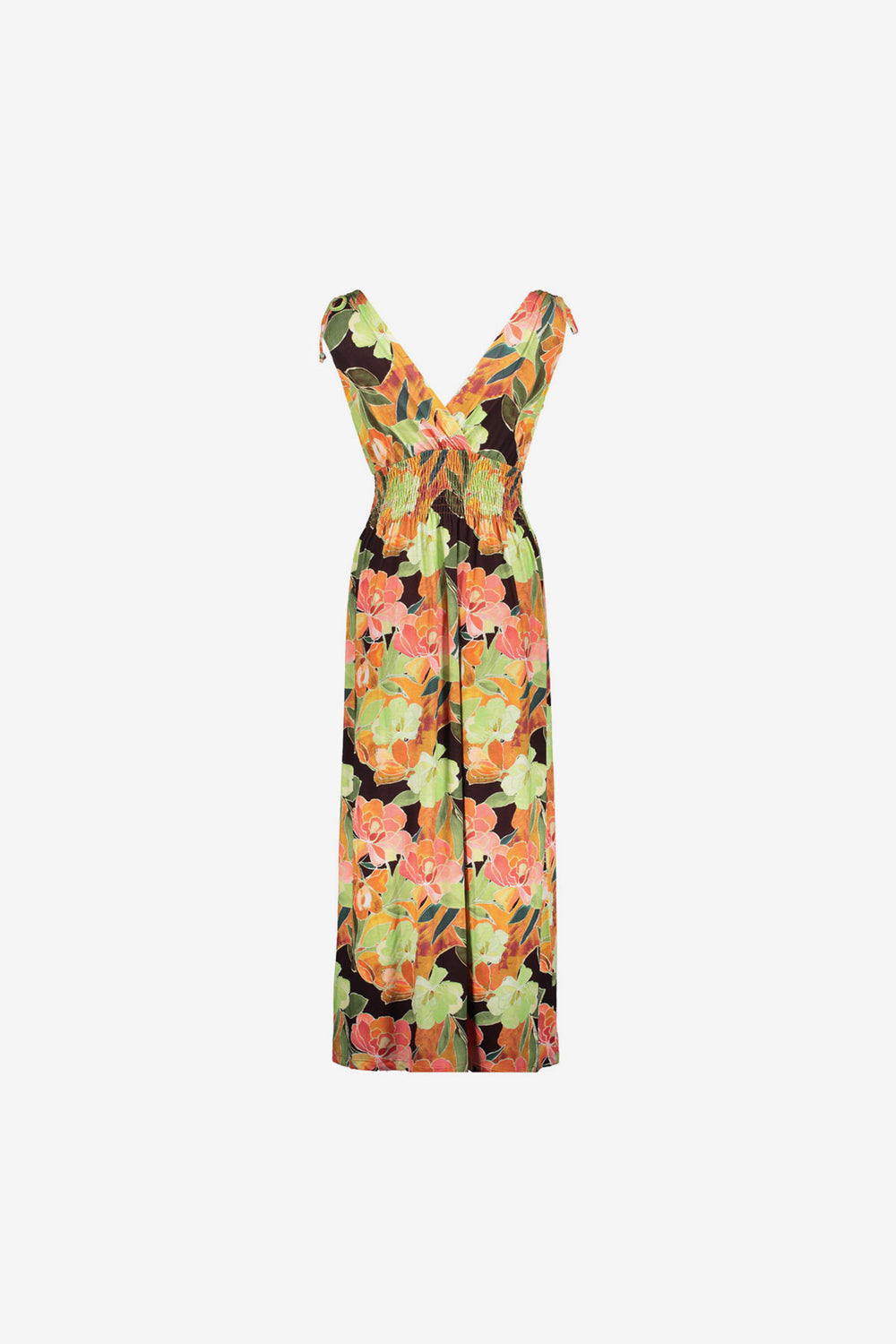 Geisha Tricot-Maxikleid mit Smock-Details