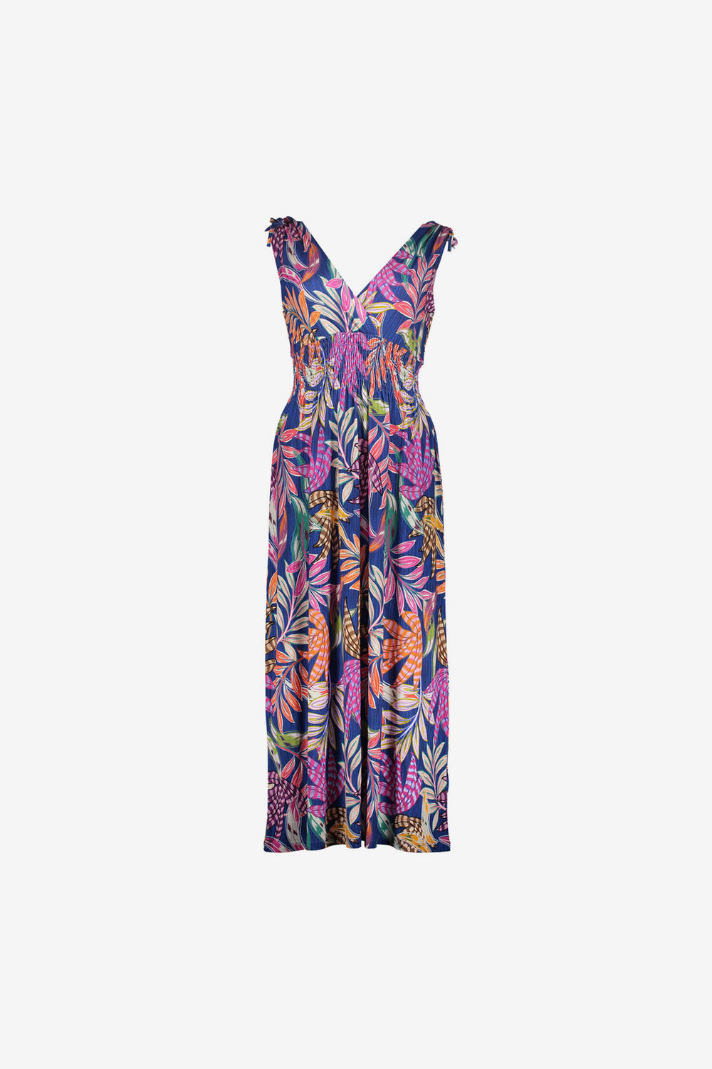 Geisha Tricot-Maxikleid mit Smock-Details