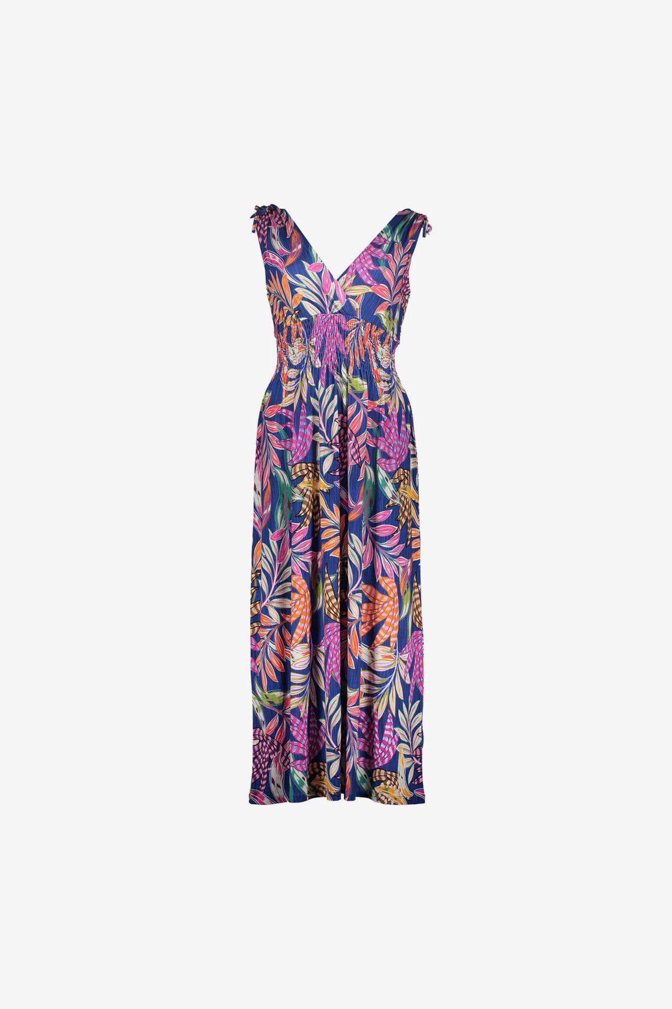 Geisha Tricot-Maxikleid mit Smock-Details