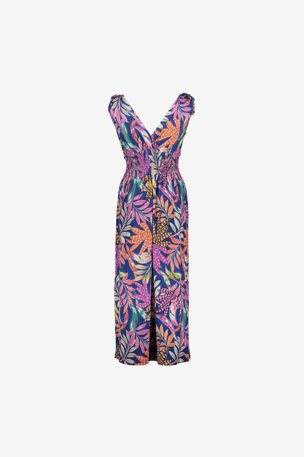 Geisha Tricot-Maxikleid mit Smock-Details