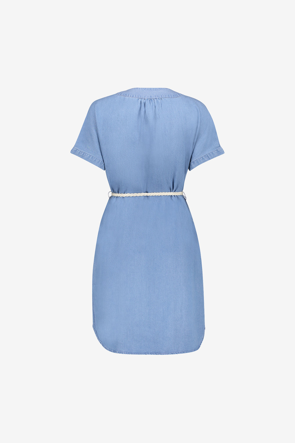 Geisha Lyocell-Denimkleid mit V-Ausschnitt und Bindegürtel