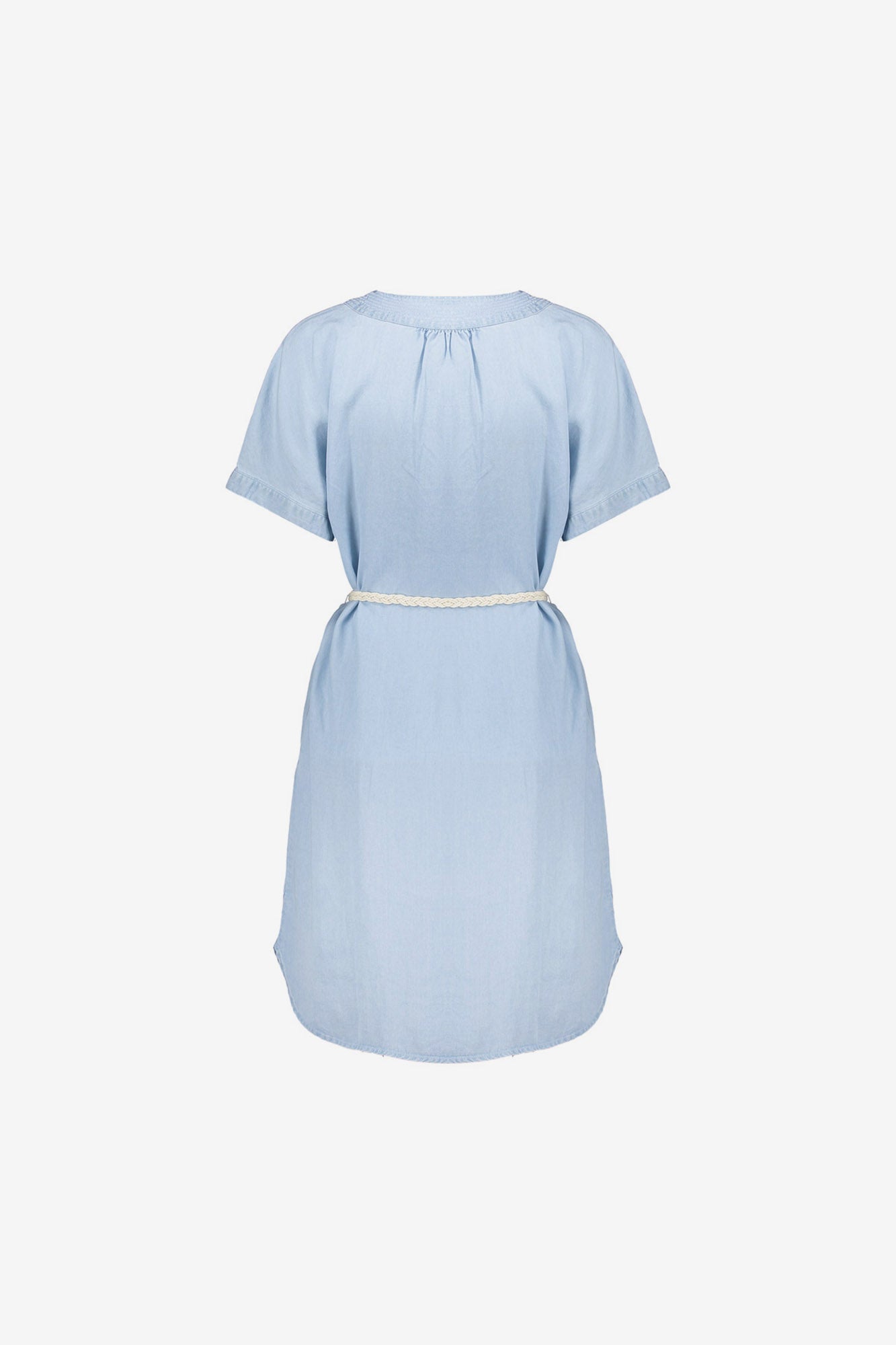 Geisha Lyocell-Denimkleid mit V-Ausschnitt und Bindegürtel