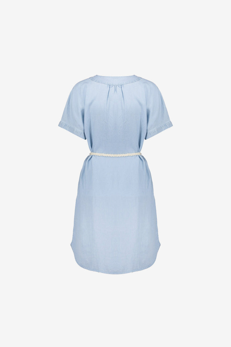 Geisha Lyocell-Denimkleid mit V-Ausschnitt und Bindegürtel