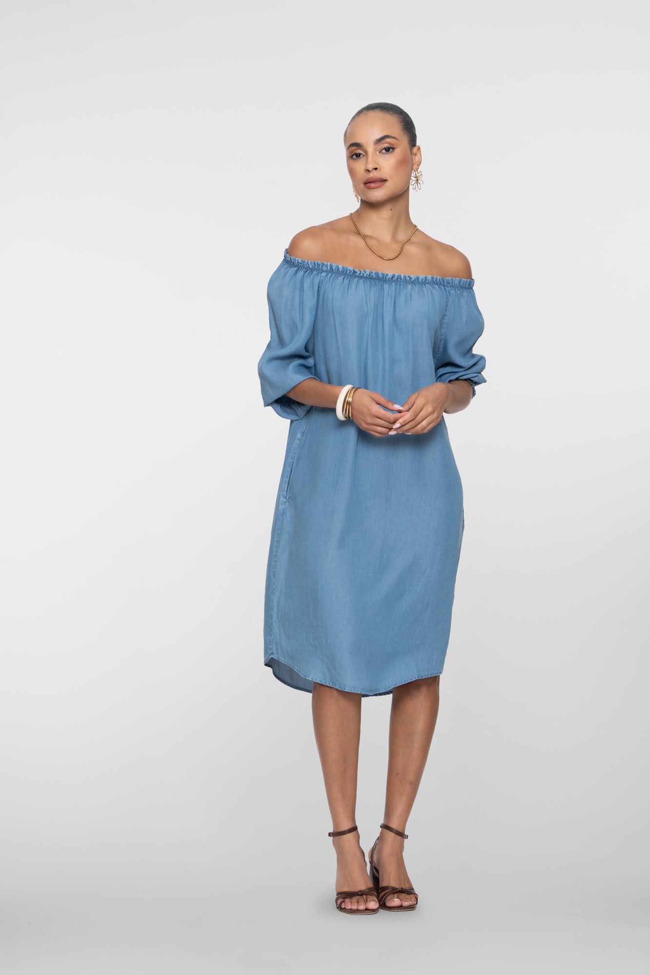 Geisha Lyocell Kleid für Frauen schulterfrei