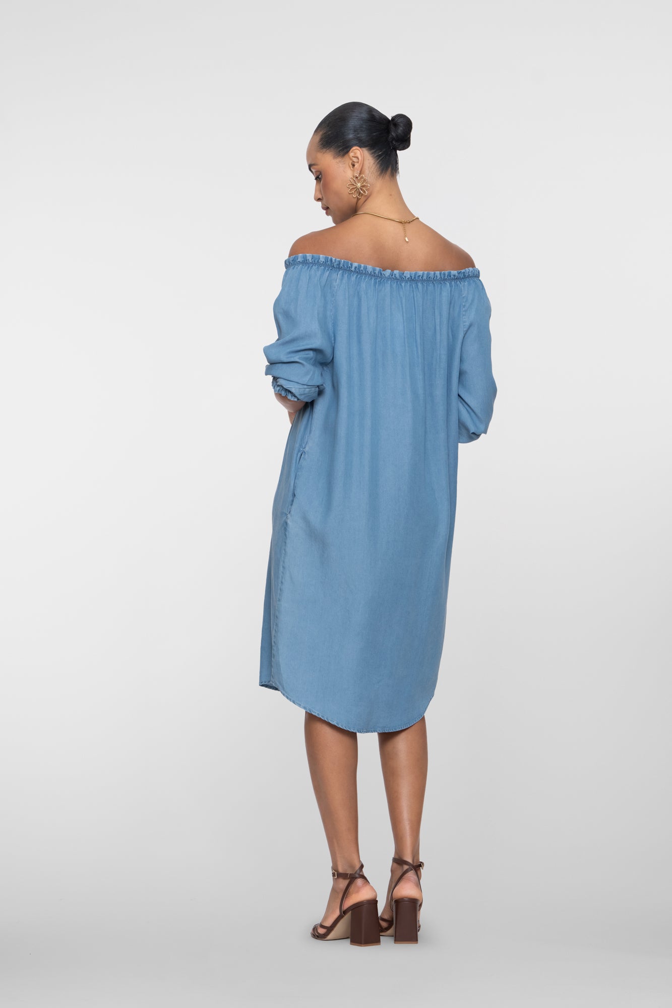 Geisha Lyocell Kleid für Frauen schulterfrei