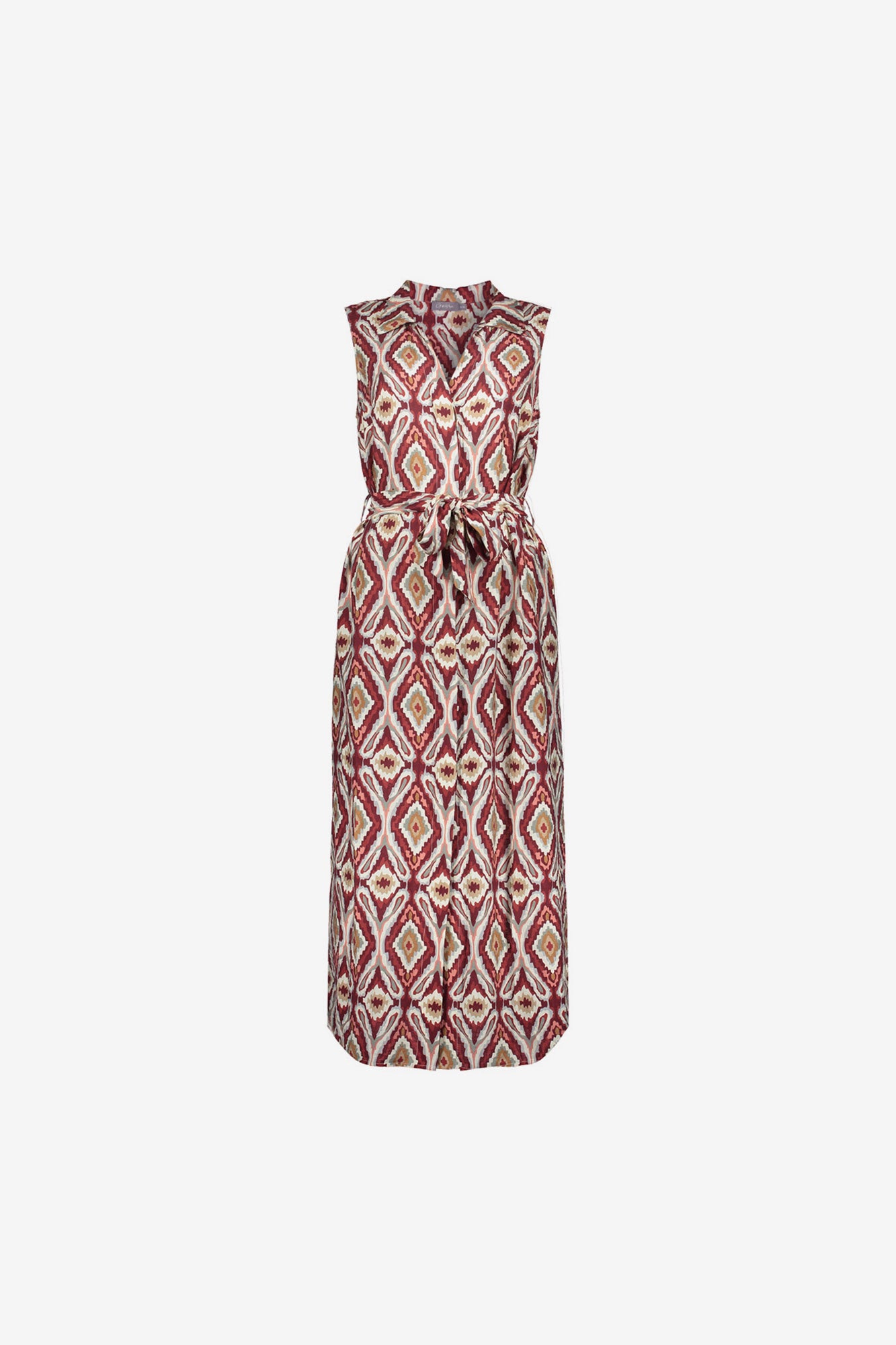 Geisha Kleid mit Ikat-Print und Bindegürtel