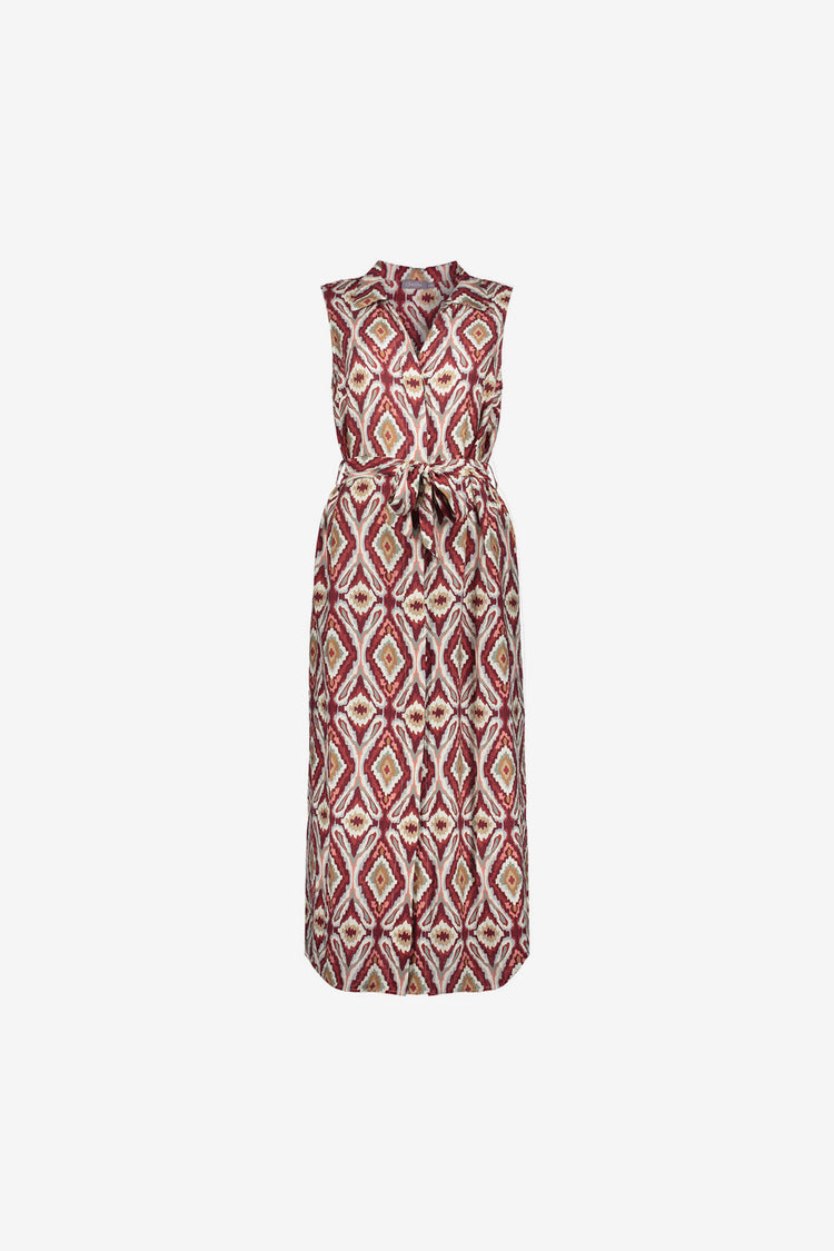 Geisha Kleid mit Ikat-Print und Bindegürtel