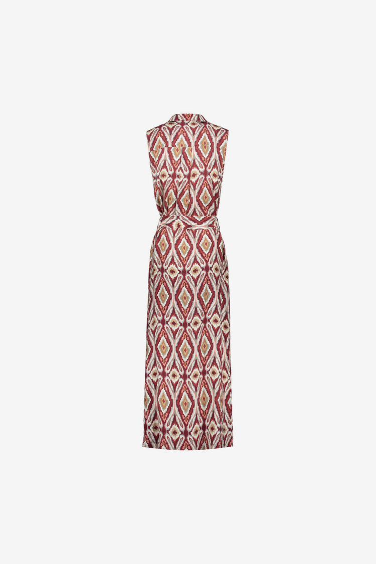 Geisha Kleid mit Ikat-Print und Bindegürtel