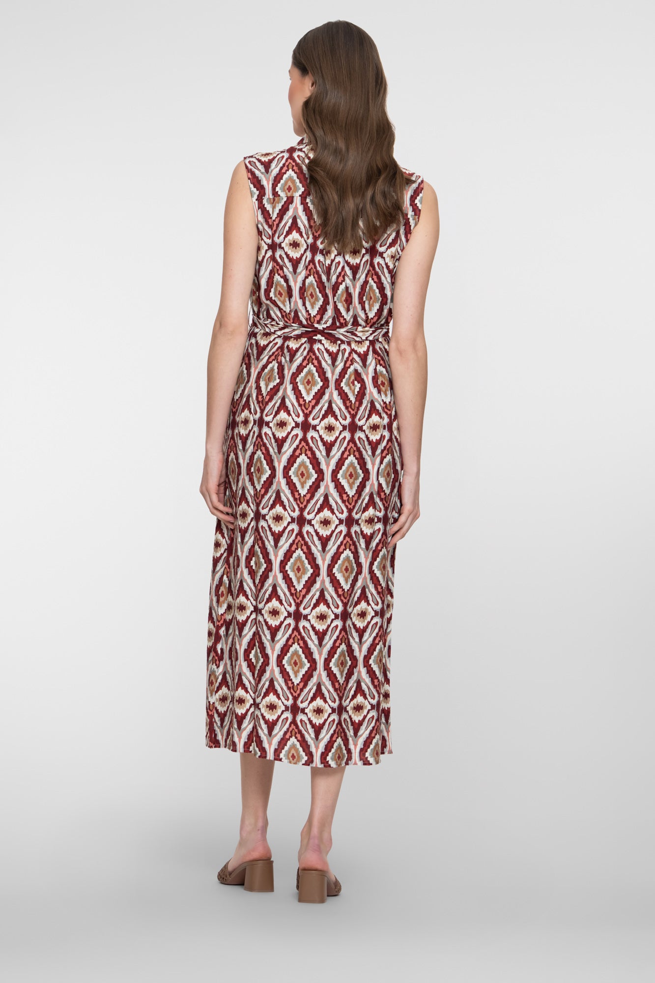Geisha Kleid mit Ikat-Print und Bindegürtel