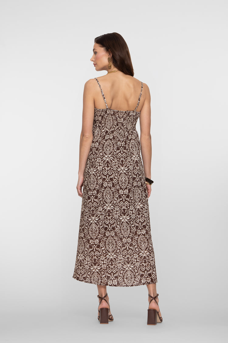 Geisha Maxikleid mit Broderie-Details