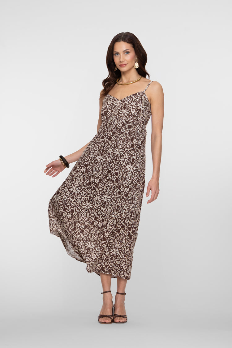 Geisha Maxikleid mit Broderie-Details