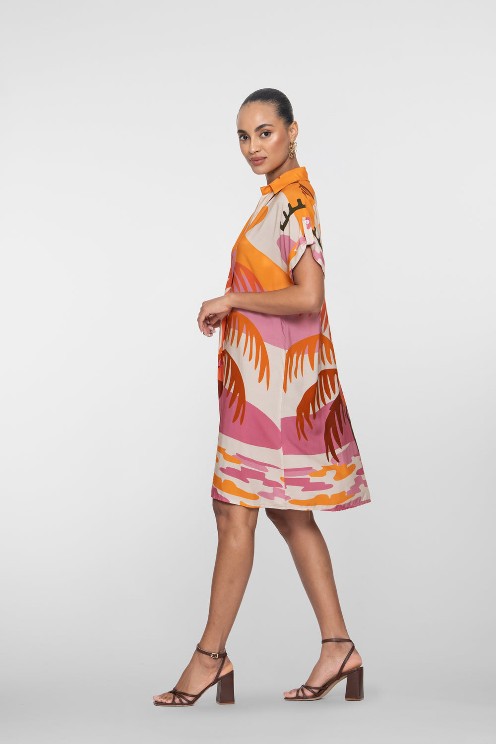 Geisha Kleid mit Palmenmuster für Frauen