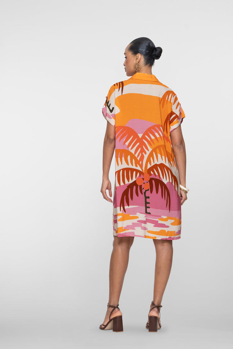Geisha Kleid mit Palmenmuster für Frauen