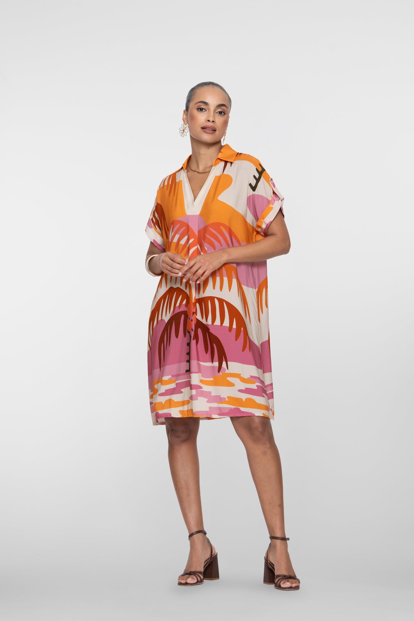 Geisha Kleid mit Palmenmuster für Frauen