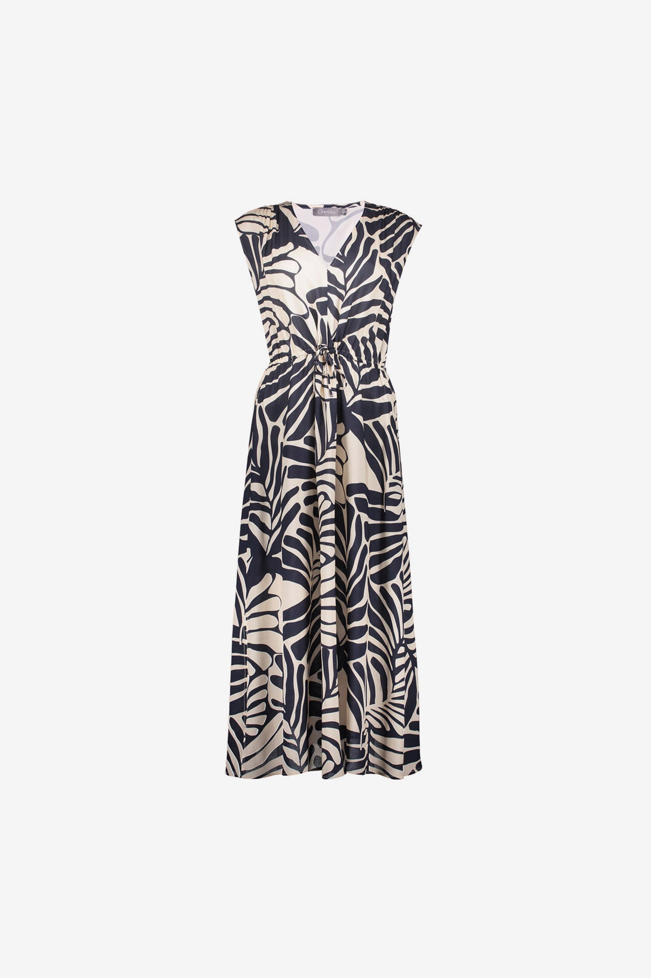 Geisha navy Midikleid mit Blattprint