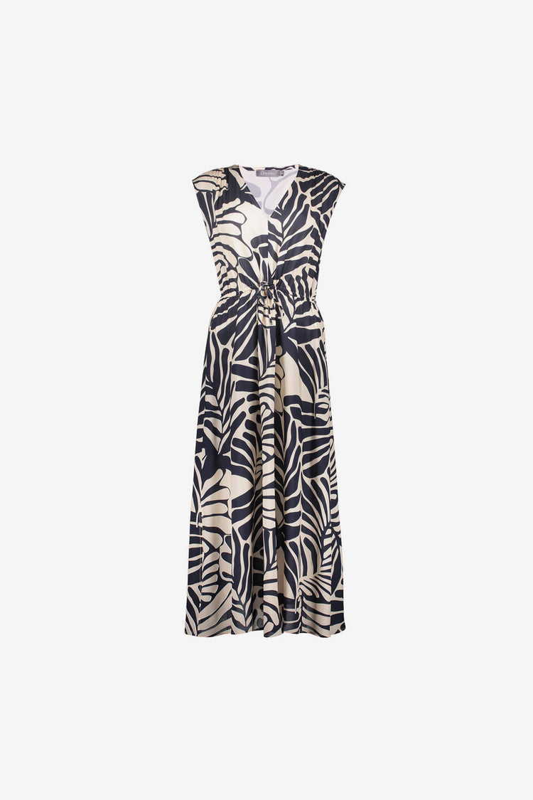 Geisha navy Midikleid mit Blattprint
