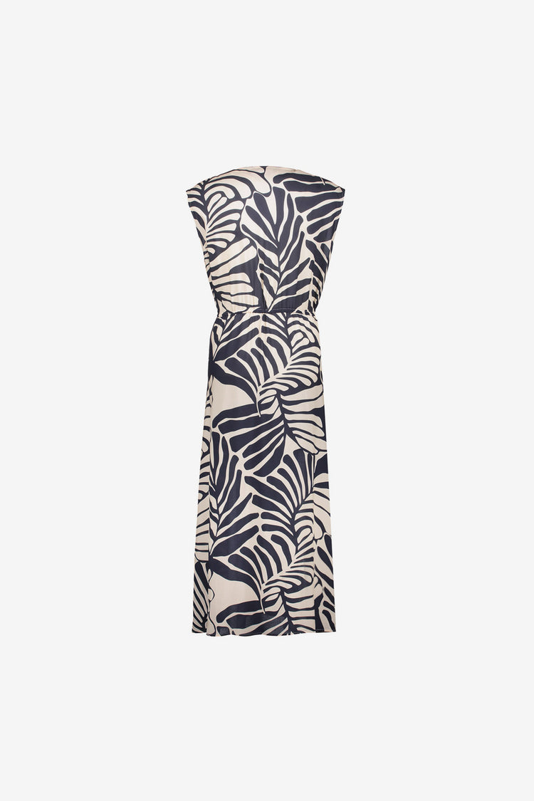 Geisha navy Midikleid mit Blattprint
