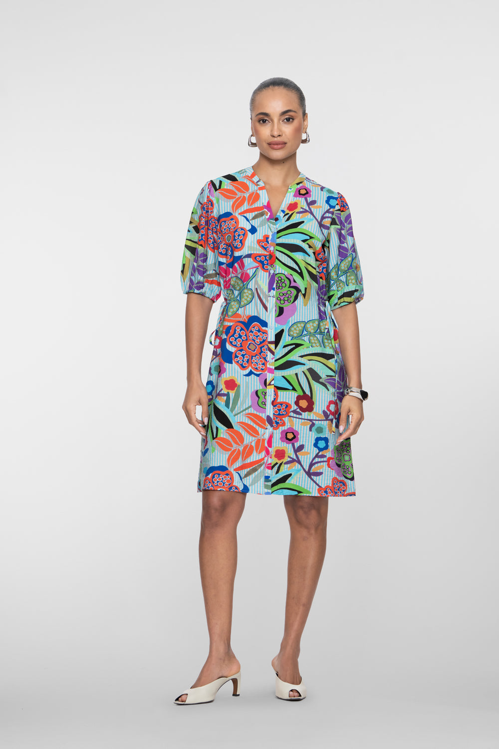Geisha Multicolor-Kleid mit Blumenprint