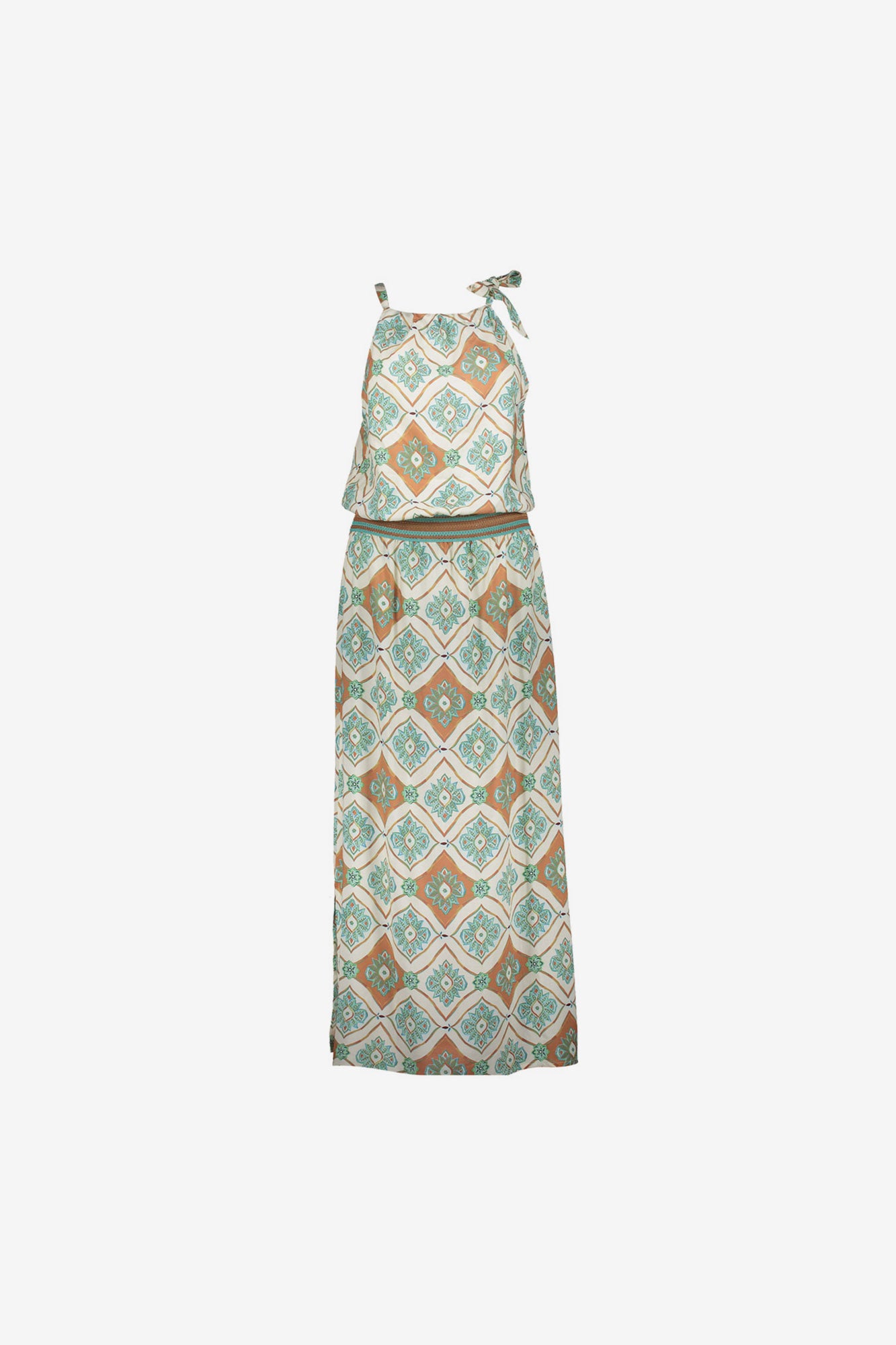 Geisha Maxikleid mit Halterneck und grafischem Print