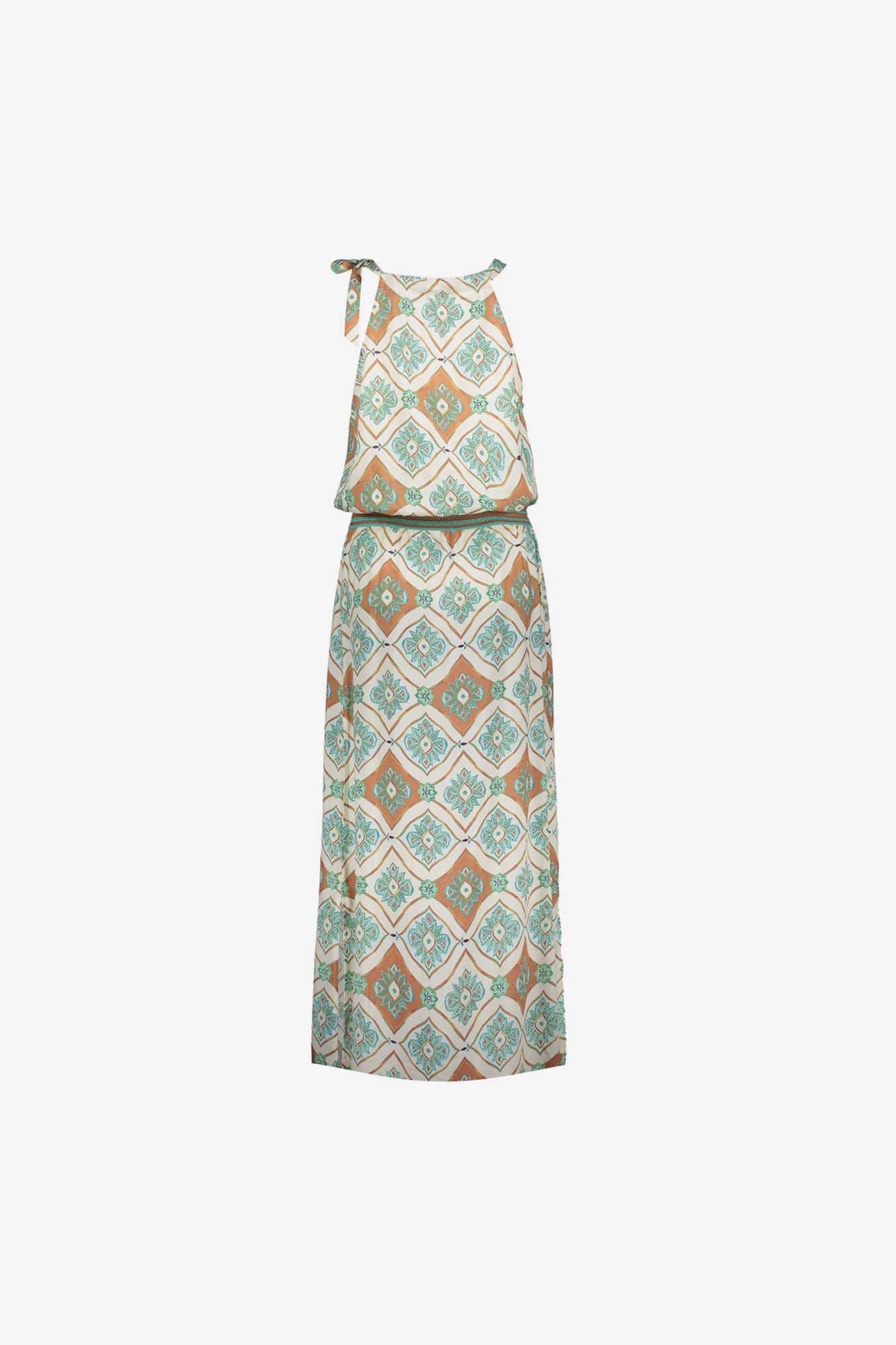 Geisha Maxikleid mit Halterneck und grafischem Print