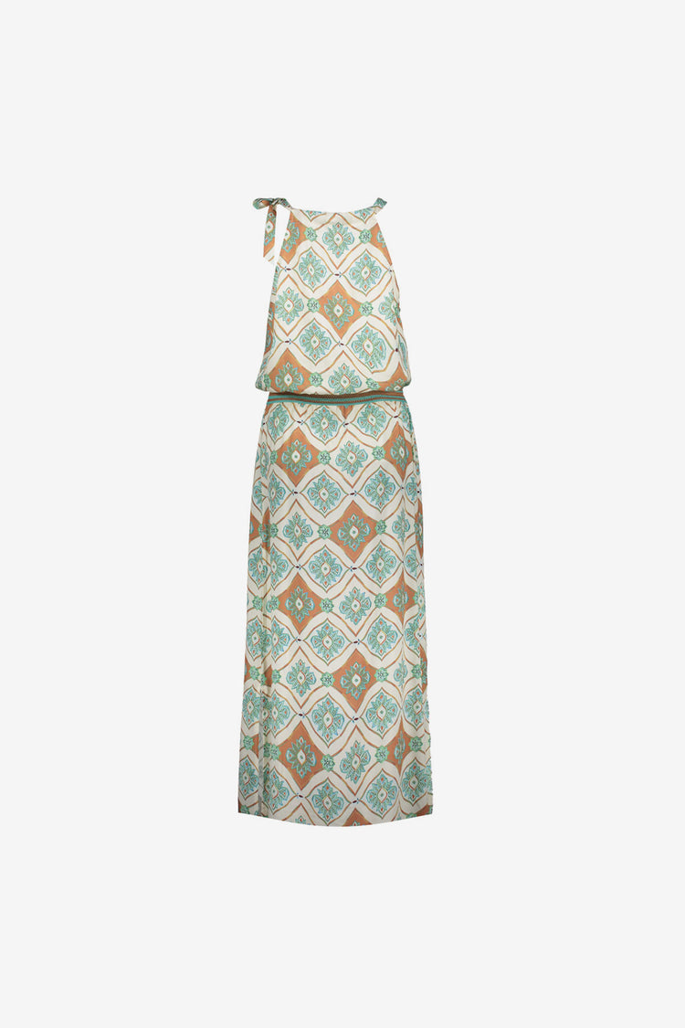 Geisha Maxikleid mit Halterneck und grafischem Print