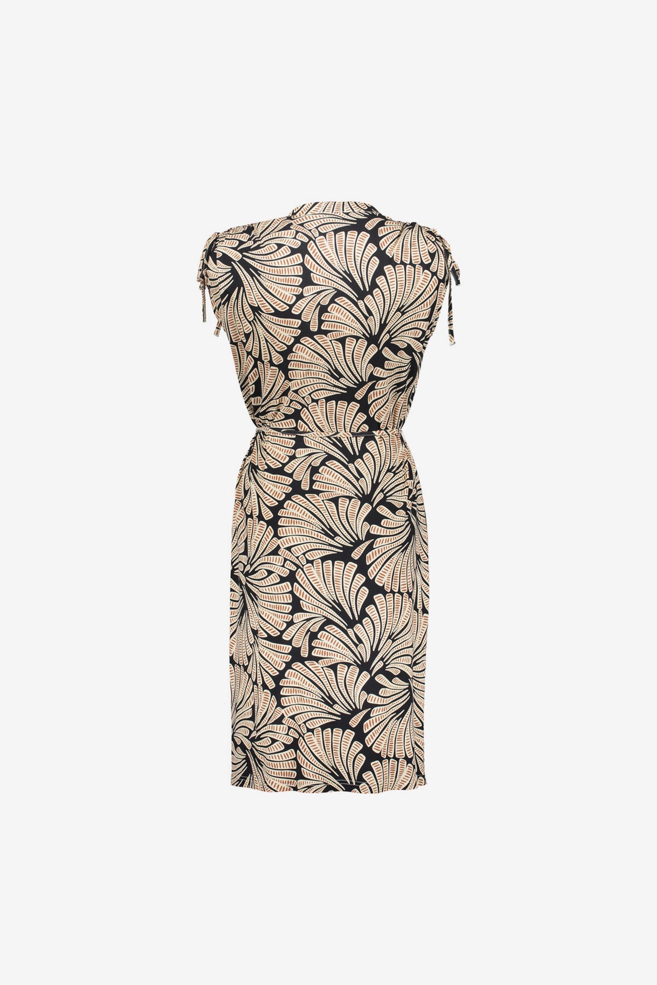 Geisha Kleid mit grafischem Print und Bindegürtel