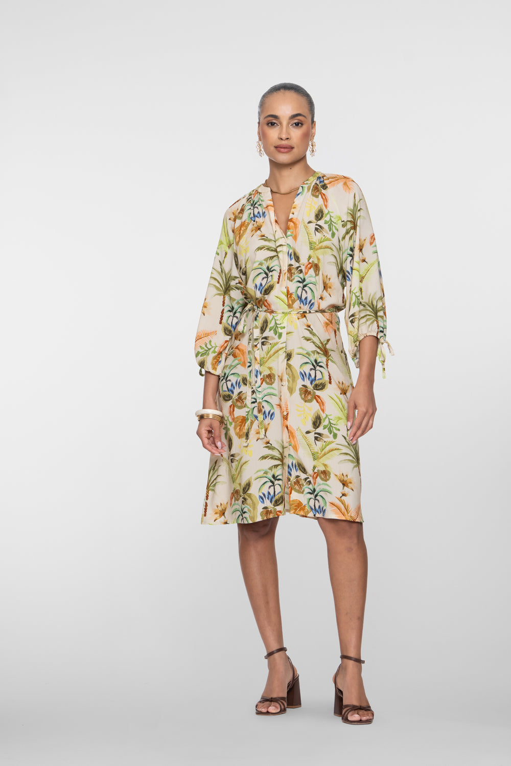 Geisha Kleid mit tropischem Druck