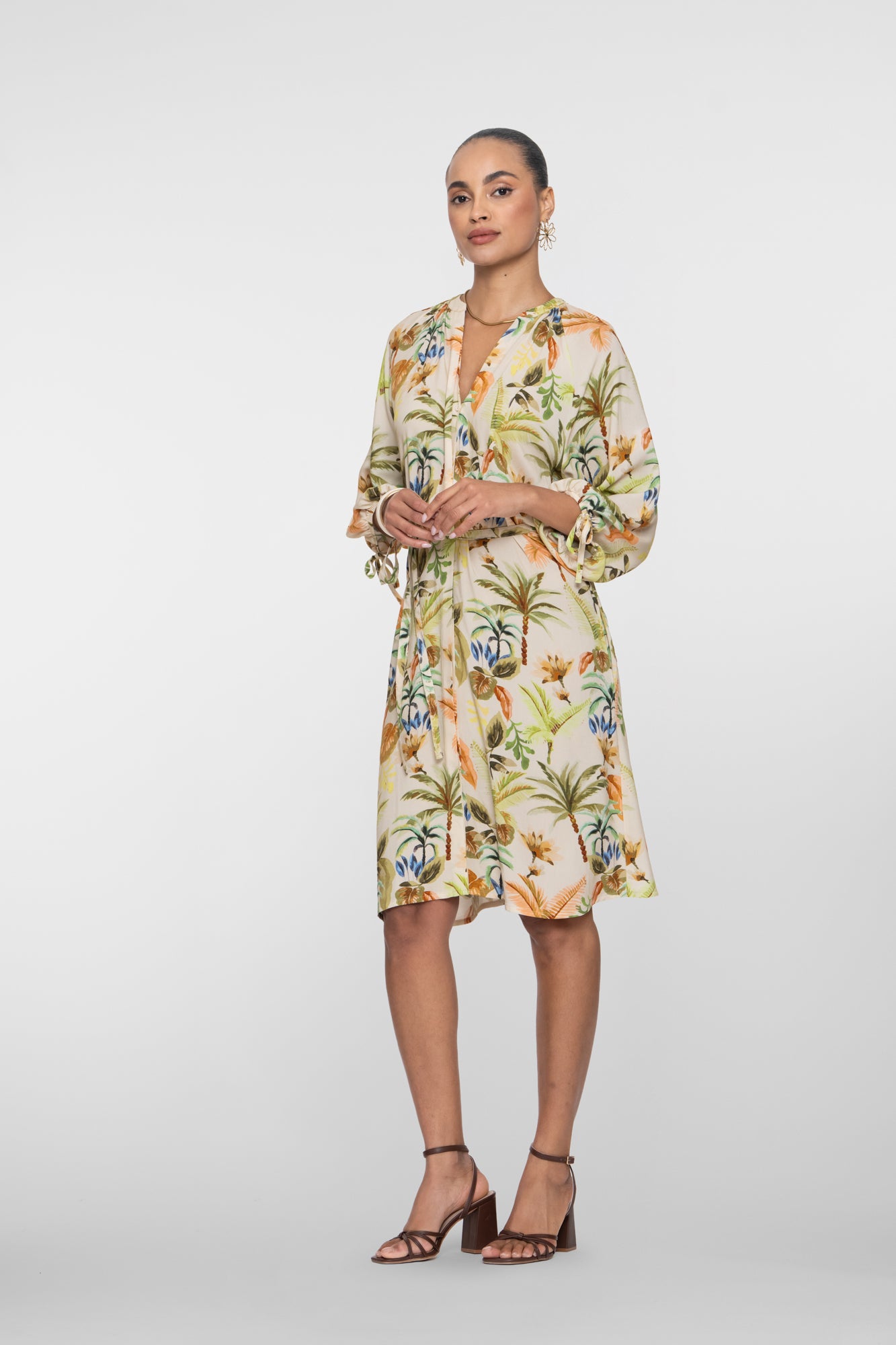 Geisha Kleid mit tropischem Druck