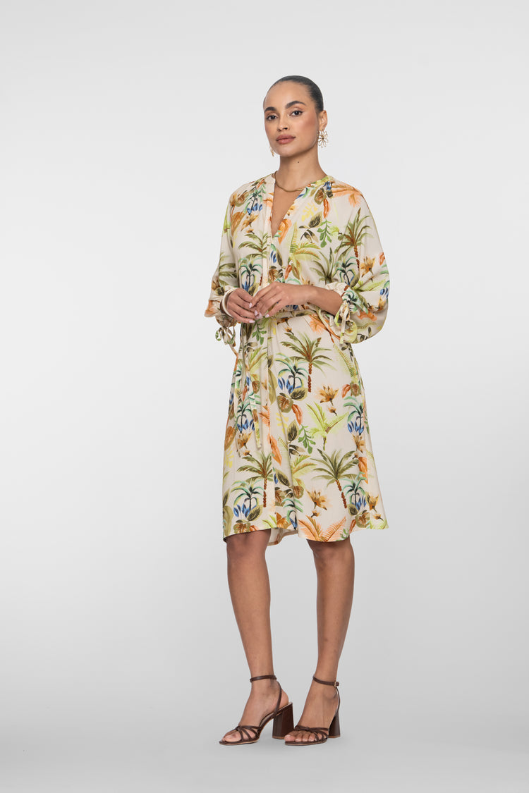 Geisha Kleid mit tropischem Druck