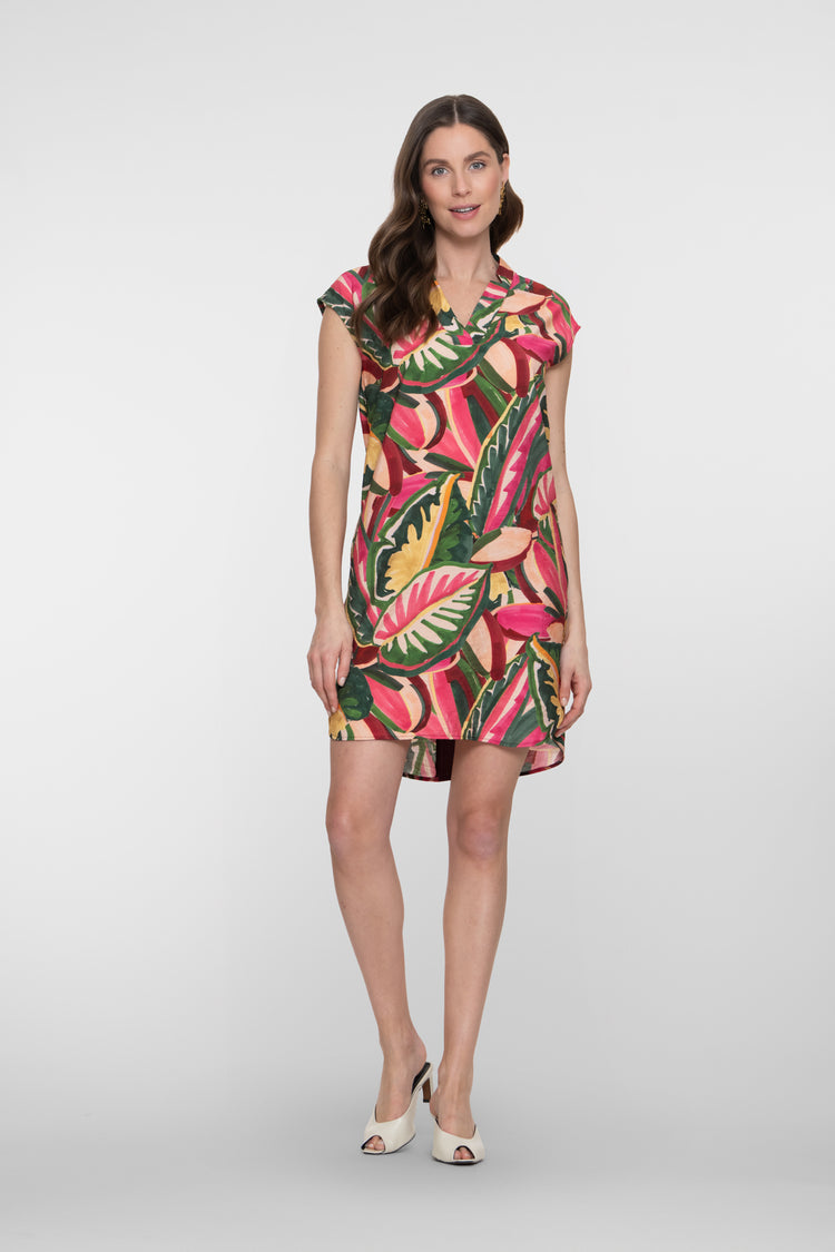 Geisha sommerliches Kleid mit V-Ausschnitt