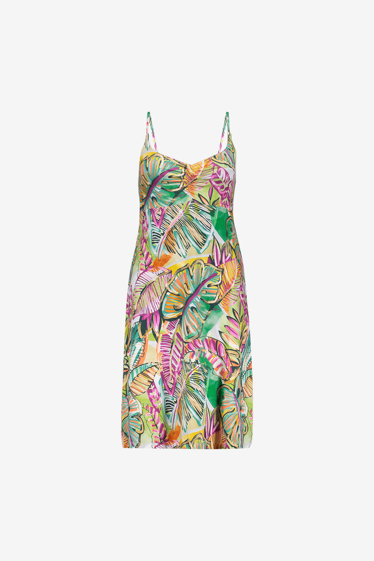 Geisha Sommerkleid mit farbenfrohem Print