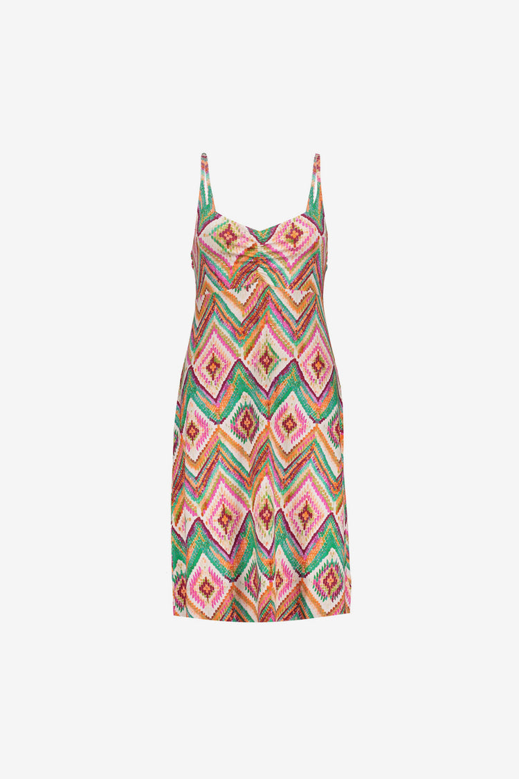 Geisha Sommerkleid mit farbenfrohem Print