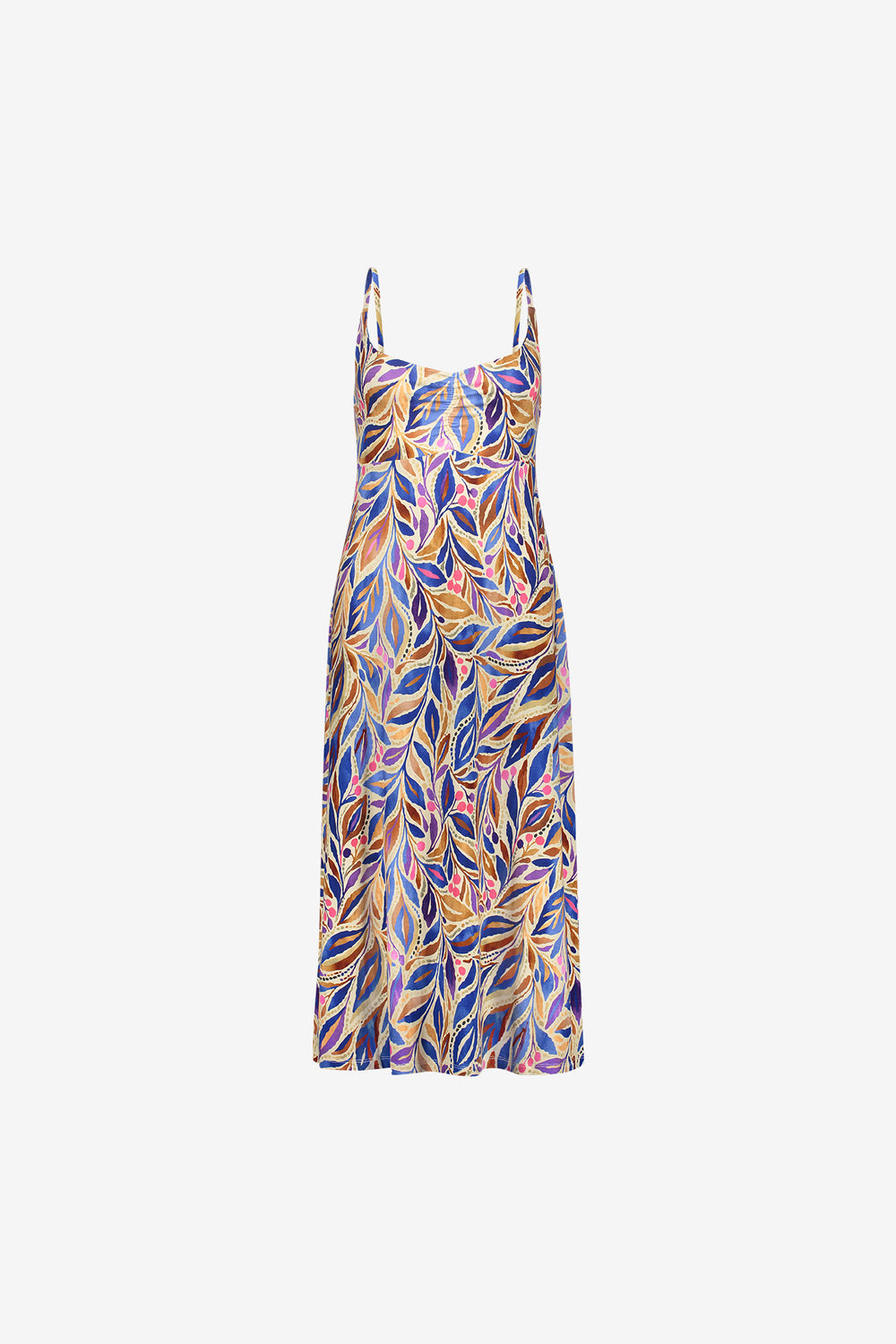Geisha Kleid mit farbenfrohem Print und Ausschnitt mit Faltenfall
