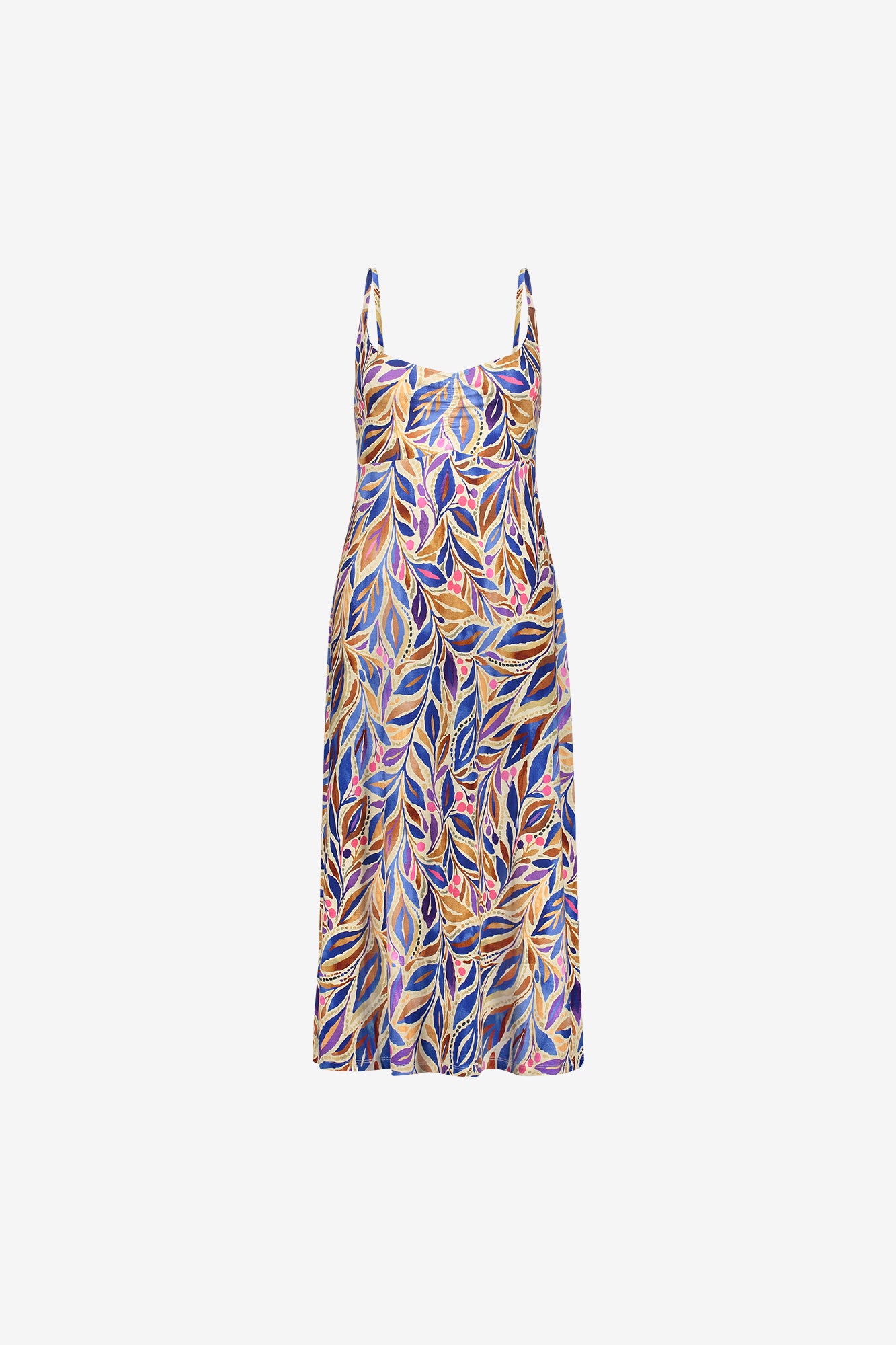 Geisha Kleid mit farbenfrohem Print und Ausschnitt mit Faltenfall