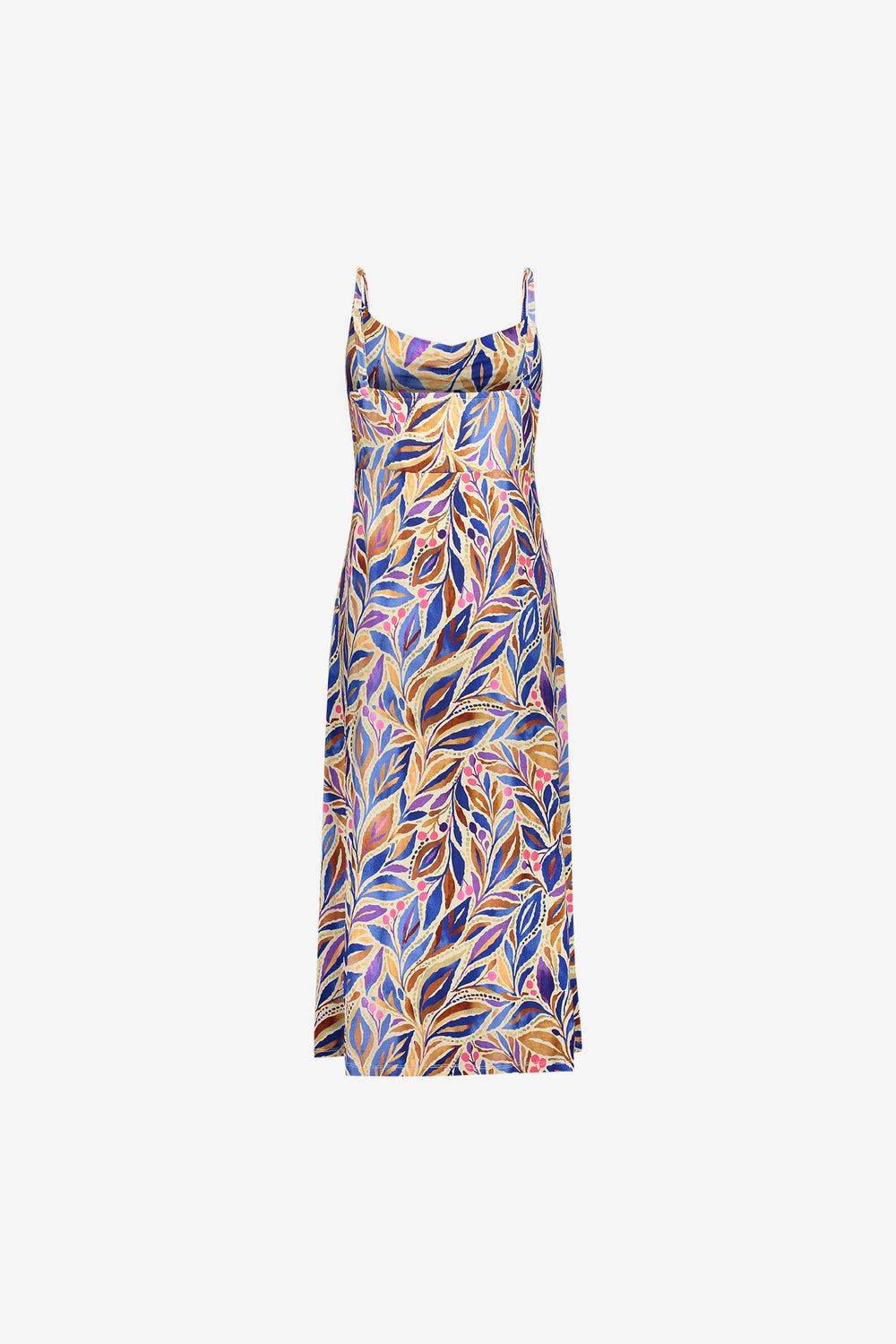 Geisha Kleid mit farbenfrohem Print und Ausschnitt mit Faltenfall