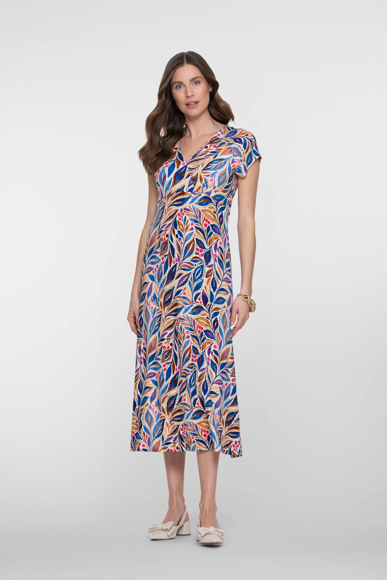 Geisha Kleid mit Print und angeschnittenen Ärmeln