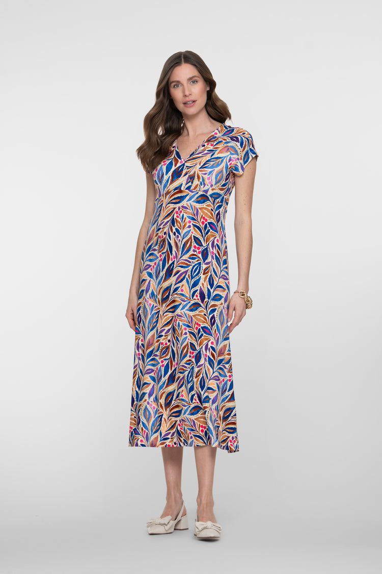 Geisha Kleid mit Print und angeschnittenen Ärmeln