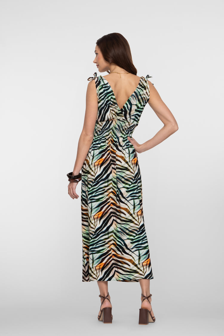 Geisha Maxikleid mit Wickelausschnitt und Schleifendetail